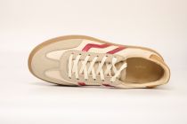 Baskets Femme Gant Cuzima Satin/Sheep Suede/Cow Leather G582 Beige/Cerise