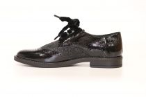 Derbies Femme Myma 7805MY Vernis Fripe Noir / Zinc Noir