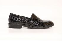 Mocassins Femme Myma 7800MY Croco Vernis Noir