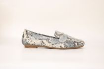 Mocassins Femme Reqins Hema Python Metal Acier