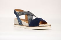 Sandales Femme Fugitive Biscui Velours Navy