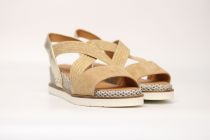 Sandales Femme Fugitive Biscui Velours Tan